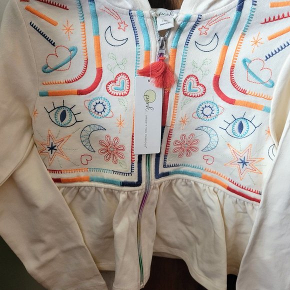 Peek Arent you curious size 10 girls embroidered hoodie - Picture 4 of 8